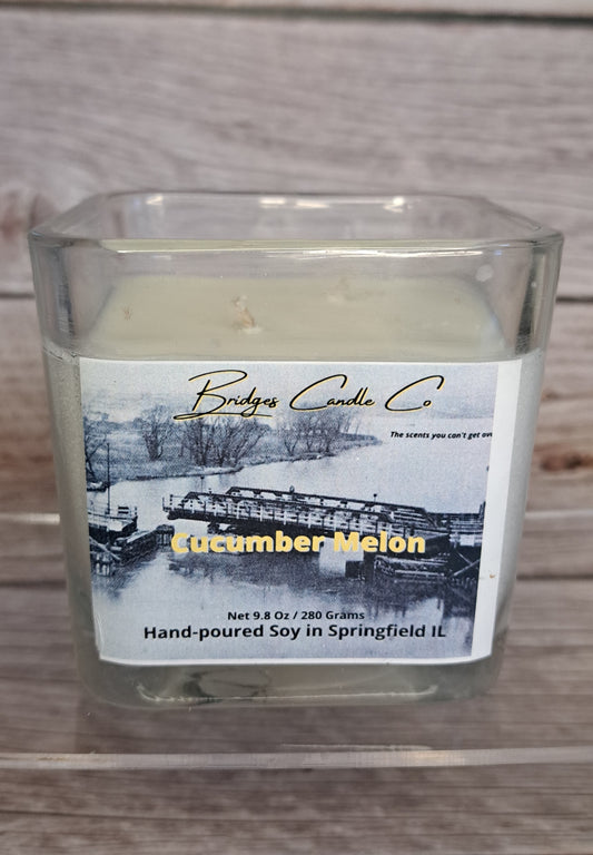 Cucumber Melon 2-Wick Square Glass Candle