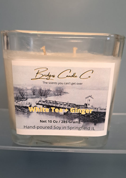 White Tea + Ginger 2-Wick Square Glass Candle