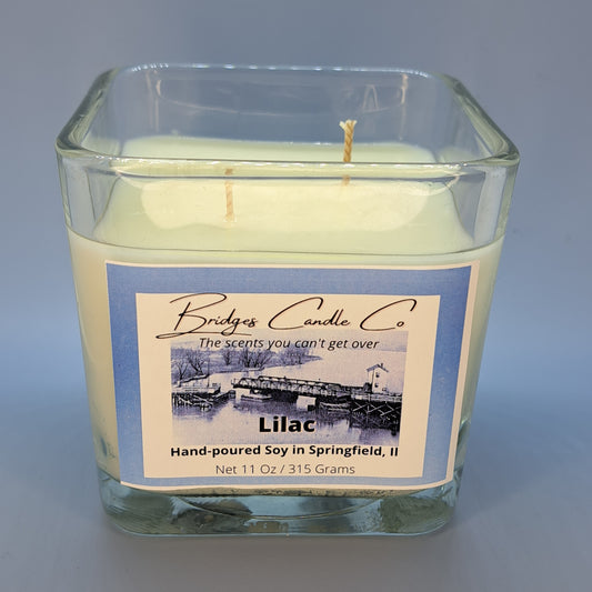 Lilac 2-Wick Square Glass Candle