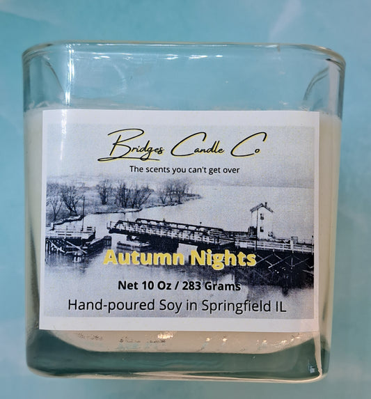 Autumn Nights 2-Wick Square Glass Candle